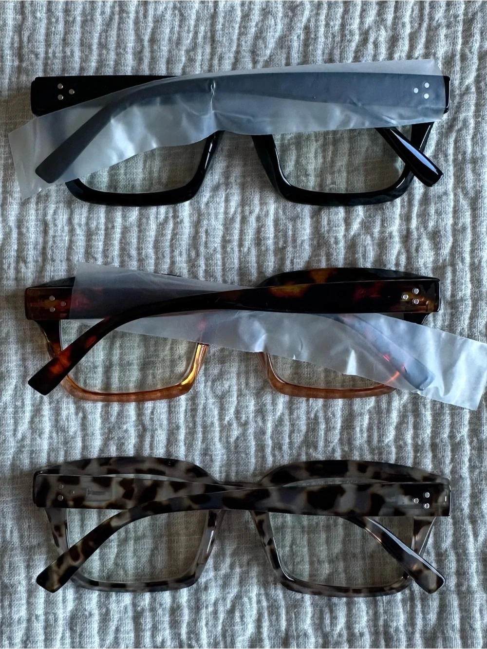 Blue Light Blocking Glasses 0.0X Set of 3 Tortoise Shell Black